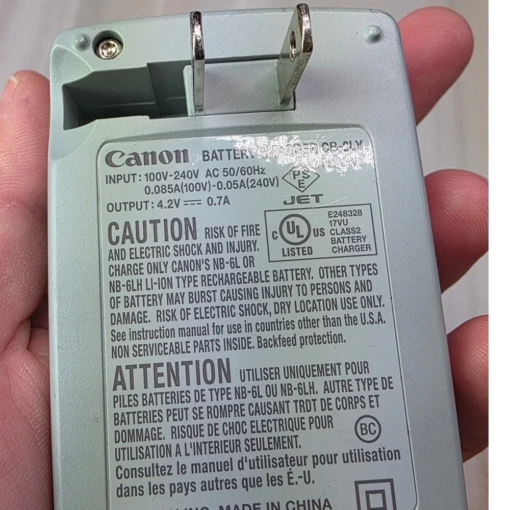 Canon CB-2LY Battery Charger‎ for NB-6L NB-6LH PowerShot Digital Cameras Grey S2